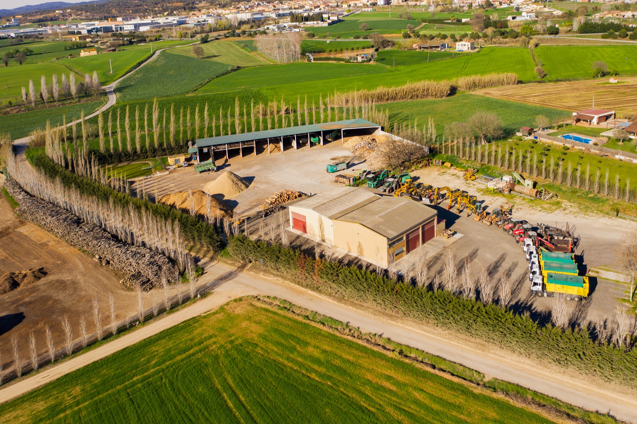 Casa i finca vistes des de l’aire